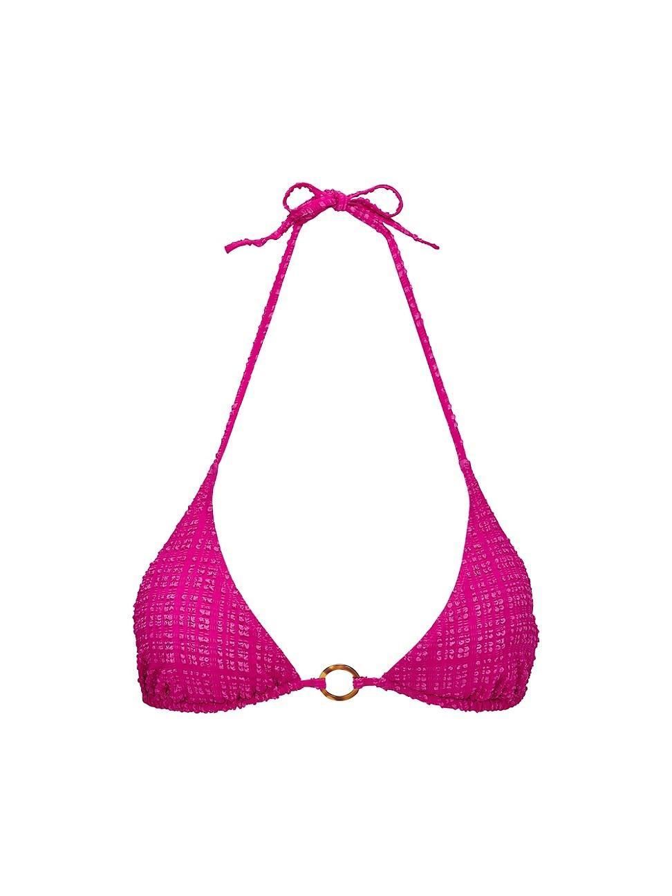 Womens Seersucker String Bikini Top Product Image