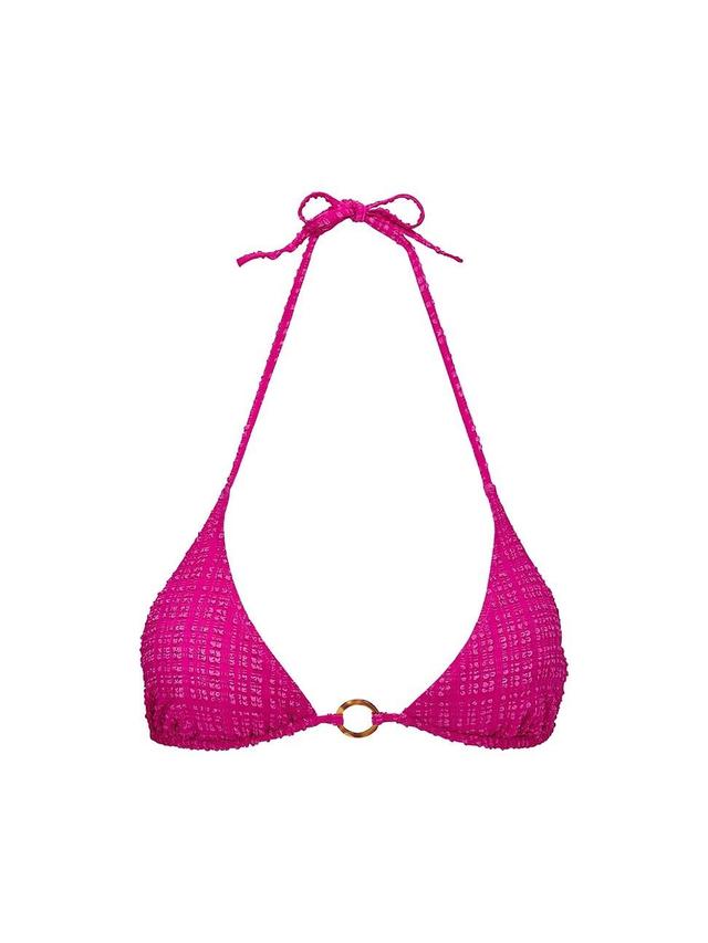 Womens Seersucker String Bikini Top Product Image