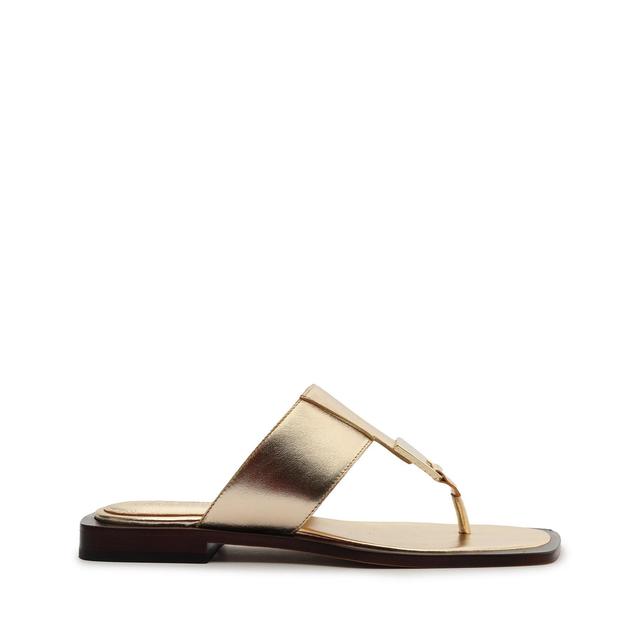 Salma Metallic Leather Flat Sandal Product Image