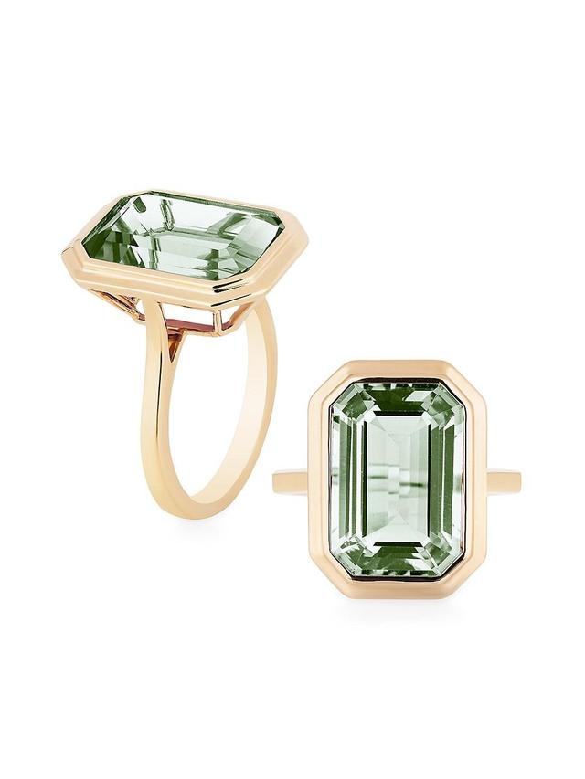 Womens Manhattan 18K Yellow Gold & Prasiolite Ring Product Image