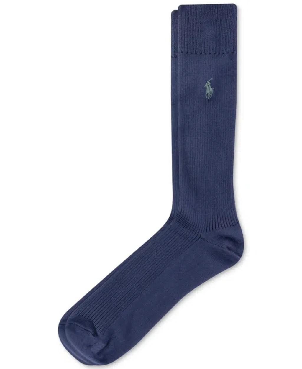 POLO RALPH LAUREN Men's Supersoft Ribbed Crew Socks In Navy Product Image