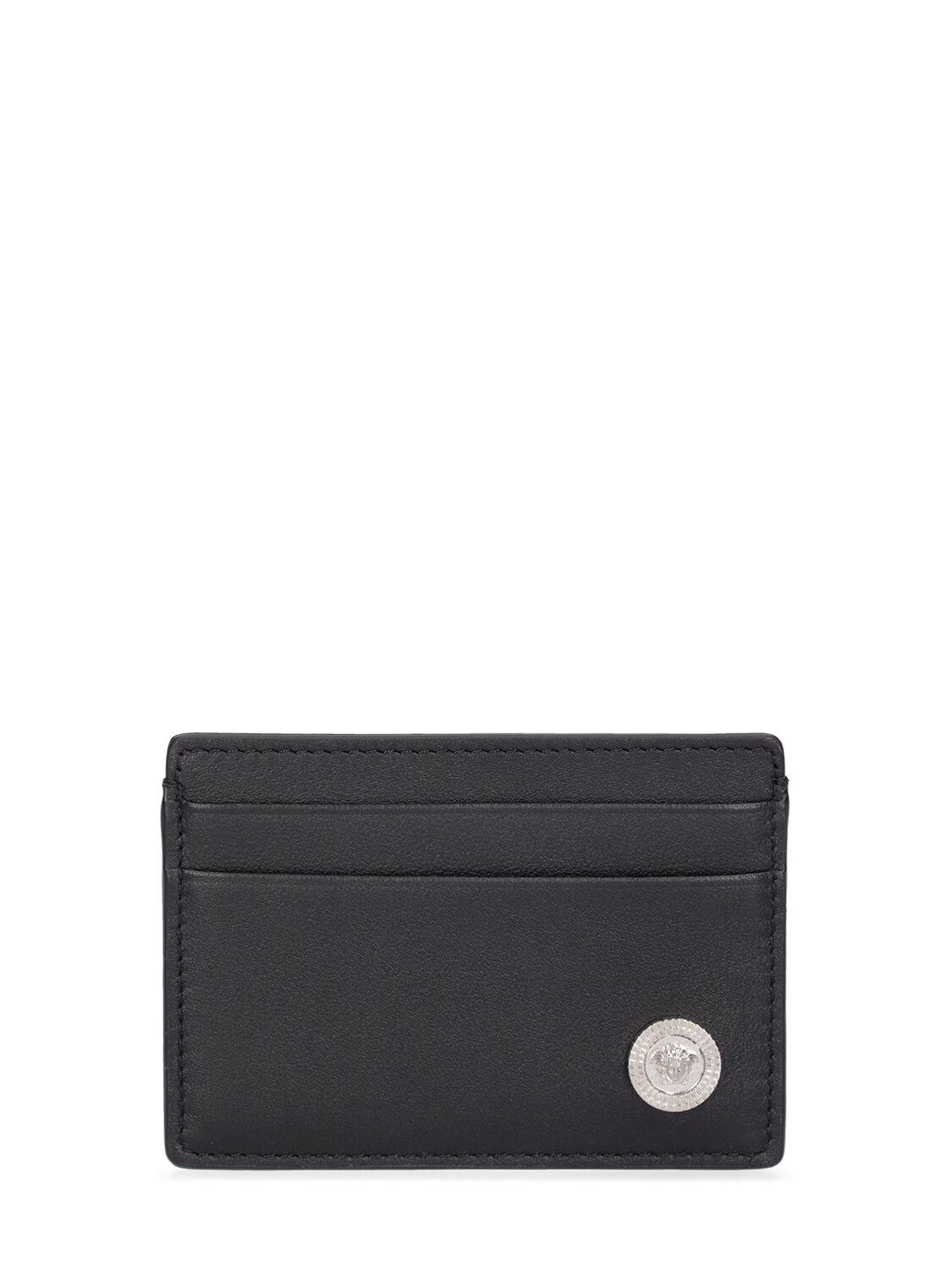 VERSACE Medusa Plaque Cardholder In Black Product Image