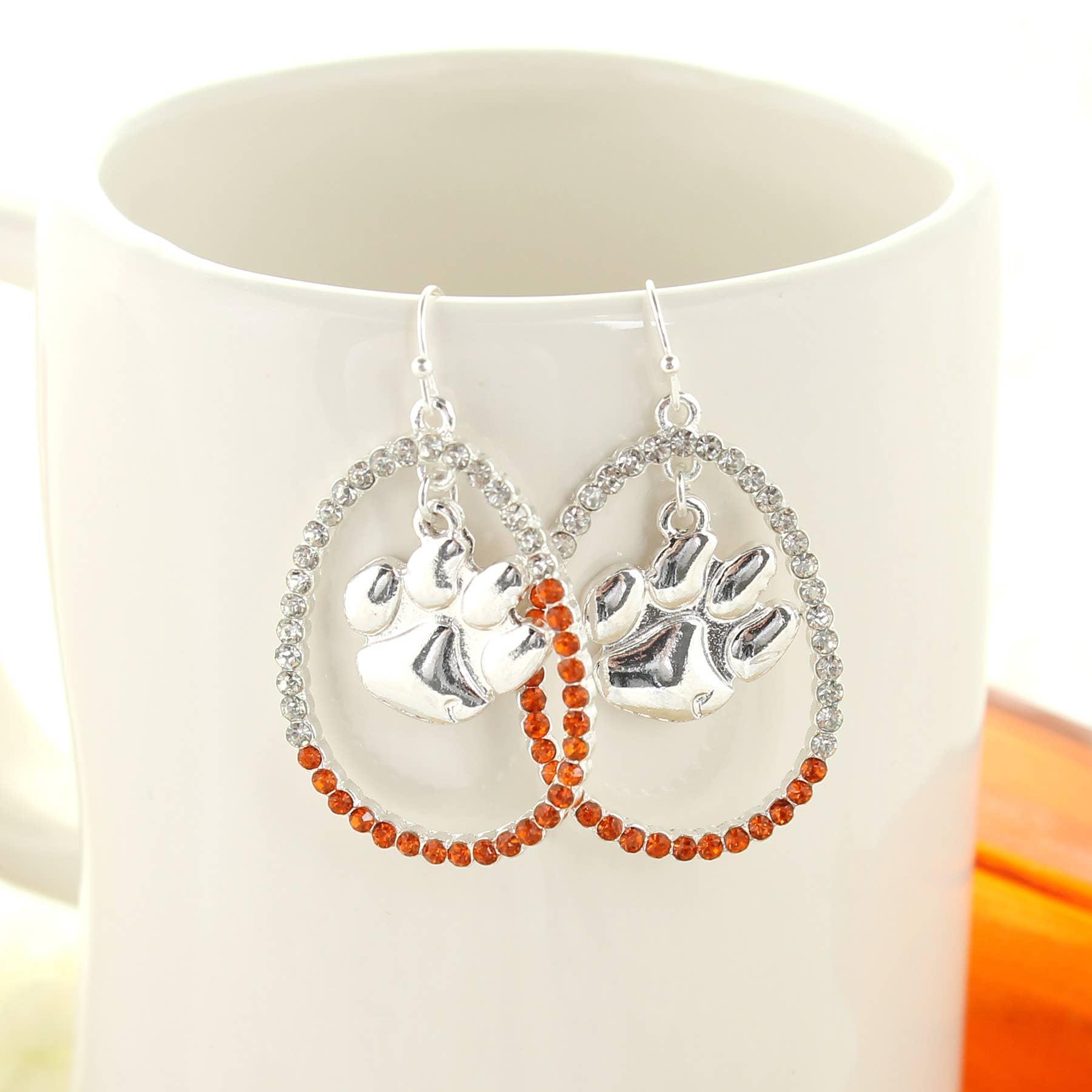 Clemson Crystal Loop Earrings Product Image