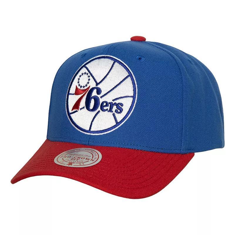 Mens Mitchell & Ness Royal/Red Philadelphia 76ers Soul XL Logo Pro Crown Snapback Hat Product Image