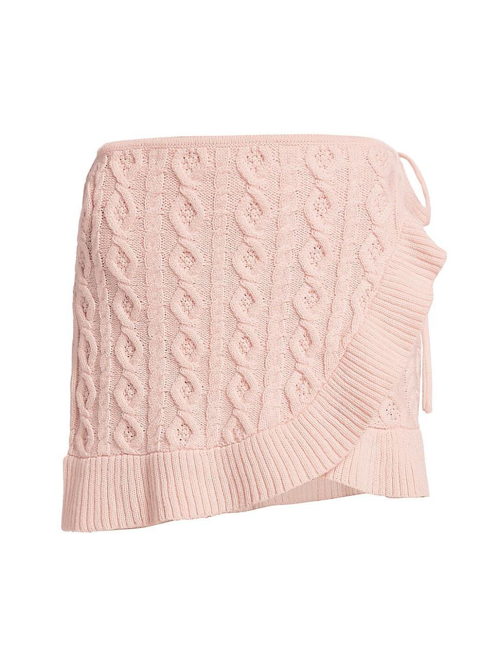 Womens Gemma Cable-Knit Wrap Miniskirt Product Image