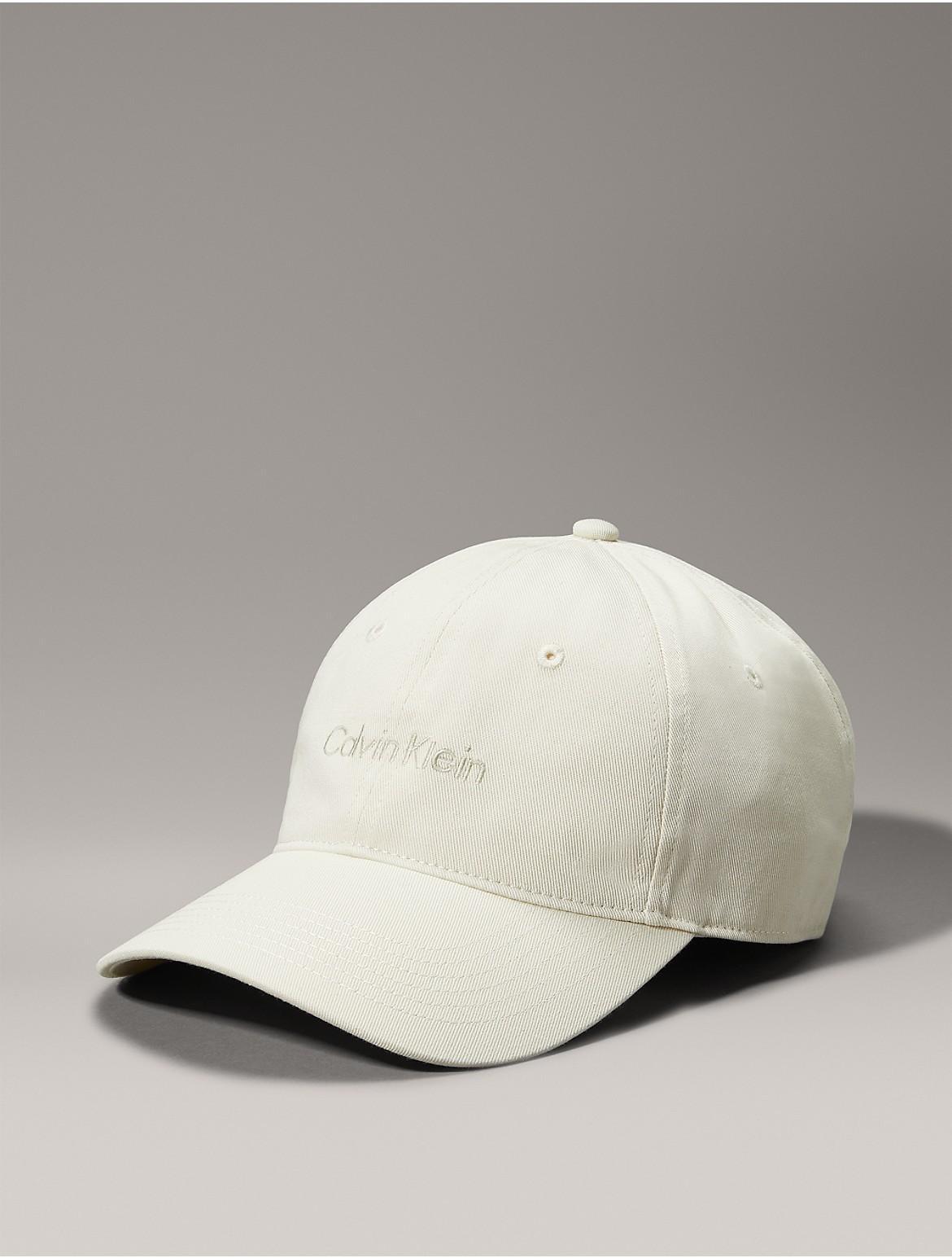 Calvin Klein Mens Twill Embroidered Logo Cap - White Product Image