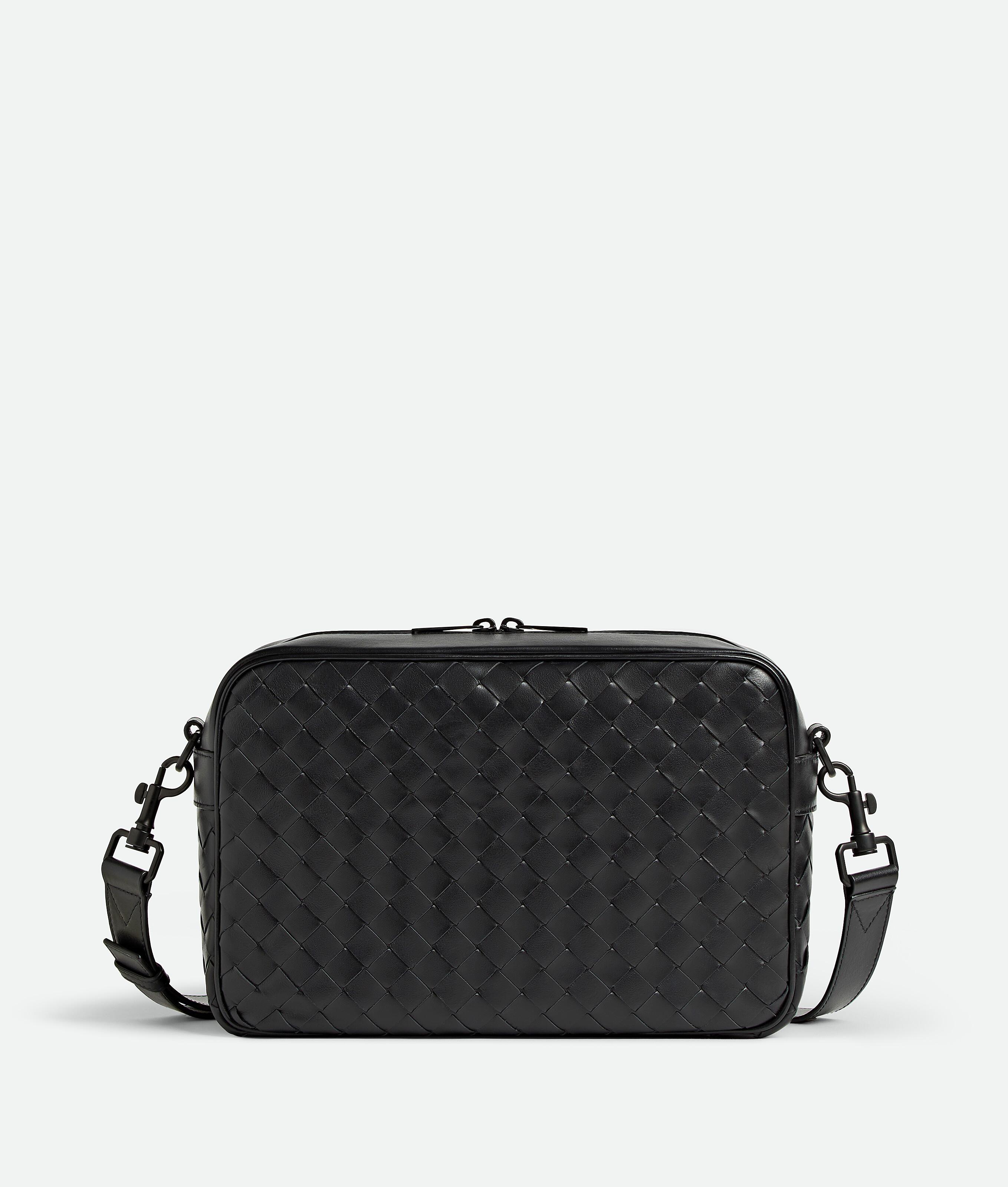 Men's Medium Intrecciato Camera Bag in Mat black Product Image