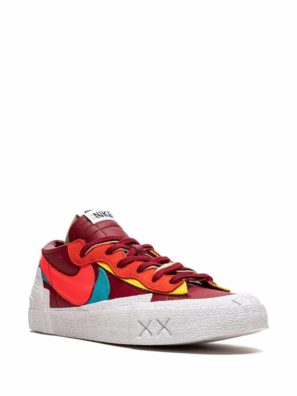 X Kaws X Sacai Blazer Low "red" Sneakers Product Image