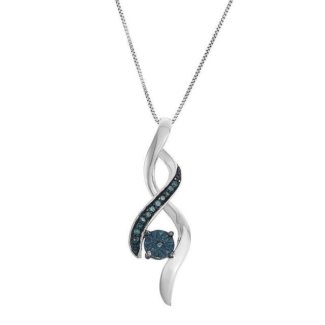 Sterling Silver Blue Diamond Accent Infinity Pendant Necklace, Womens Product Image