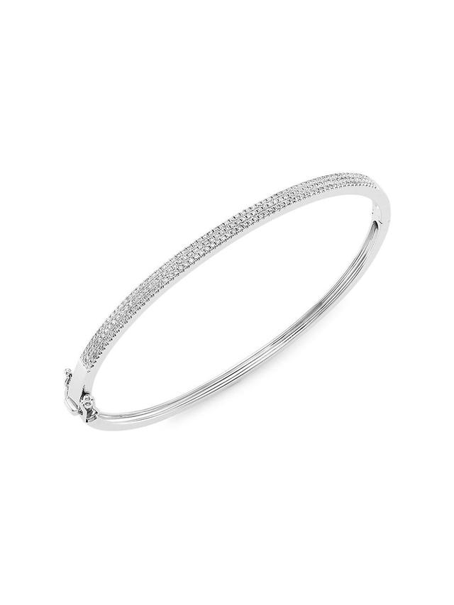 Womens 14K White Gold & 0.52 TCW Diamond Pav Bangle Product Image