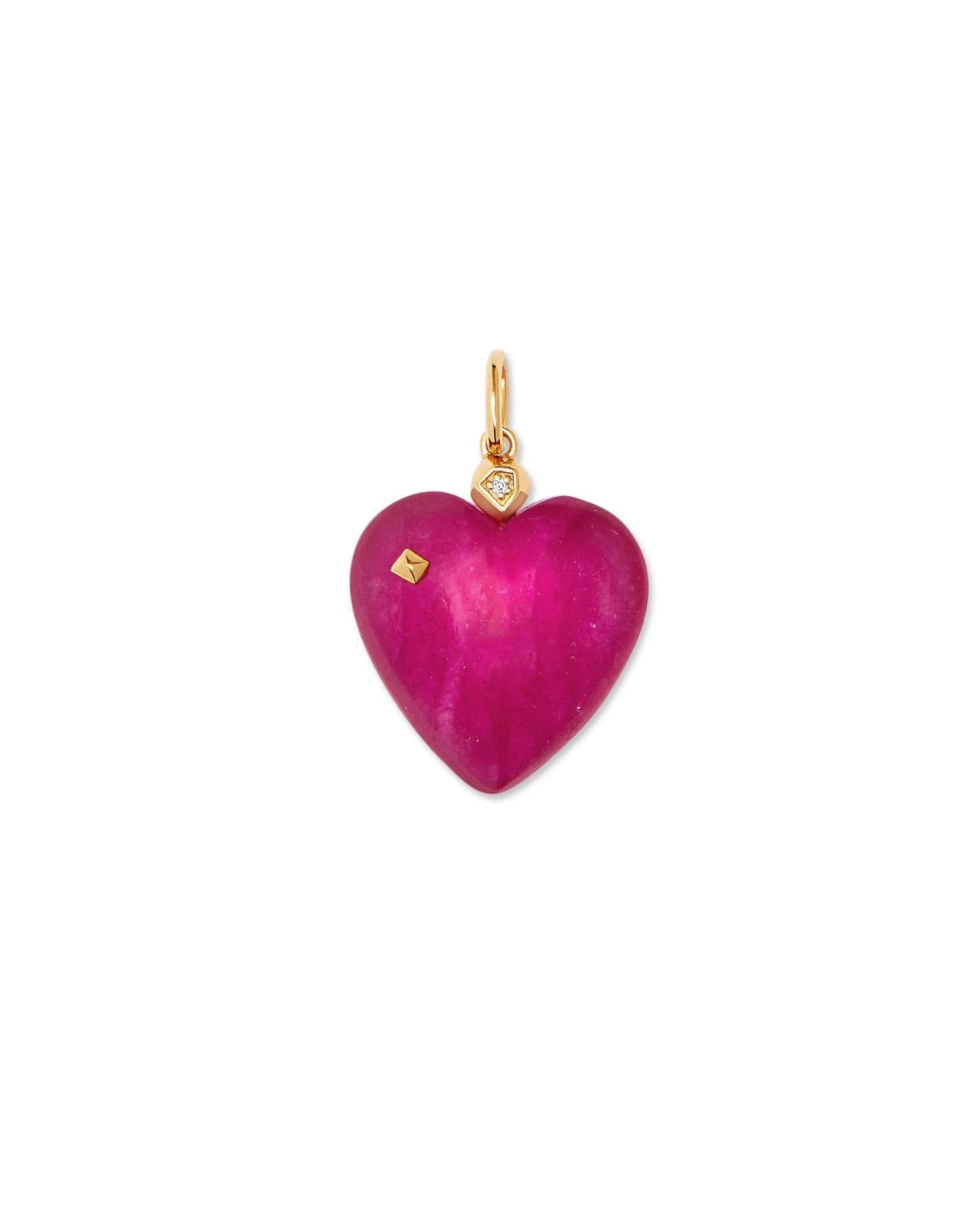 Kendra Scott Angie Carved Heart Charm in 18k Gold Vermeil | Quartzite Product Image