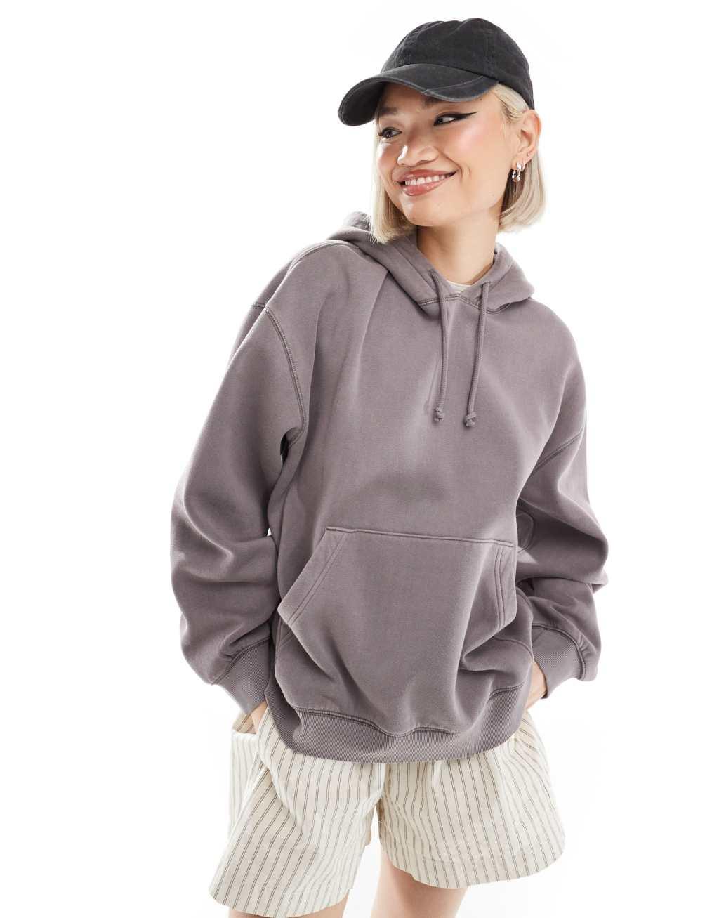 Weekday Essence hoodie in mole product image