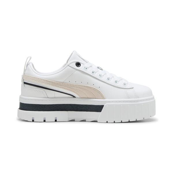 PUMA Mayze Classics Women's Sneakers in White/Gold Product Image