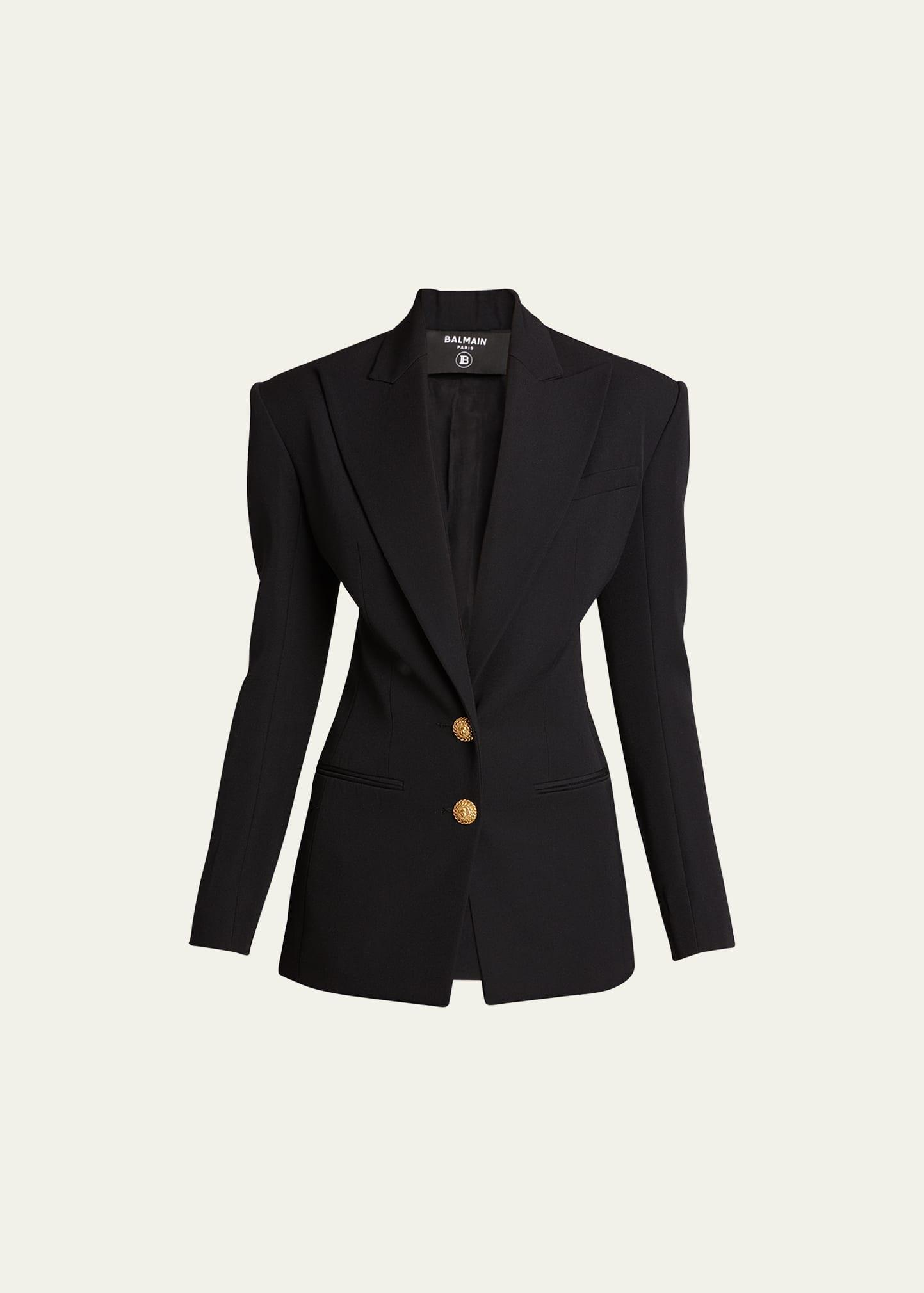 Two-Button Fitted Blazer Jacket Product Image