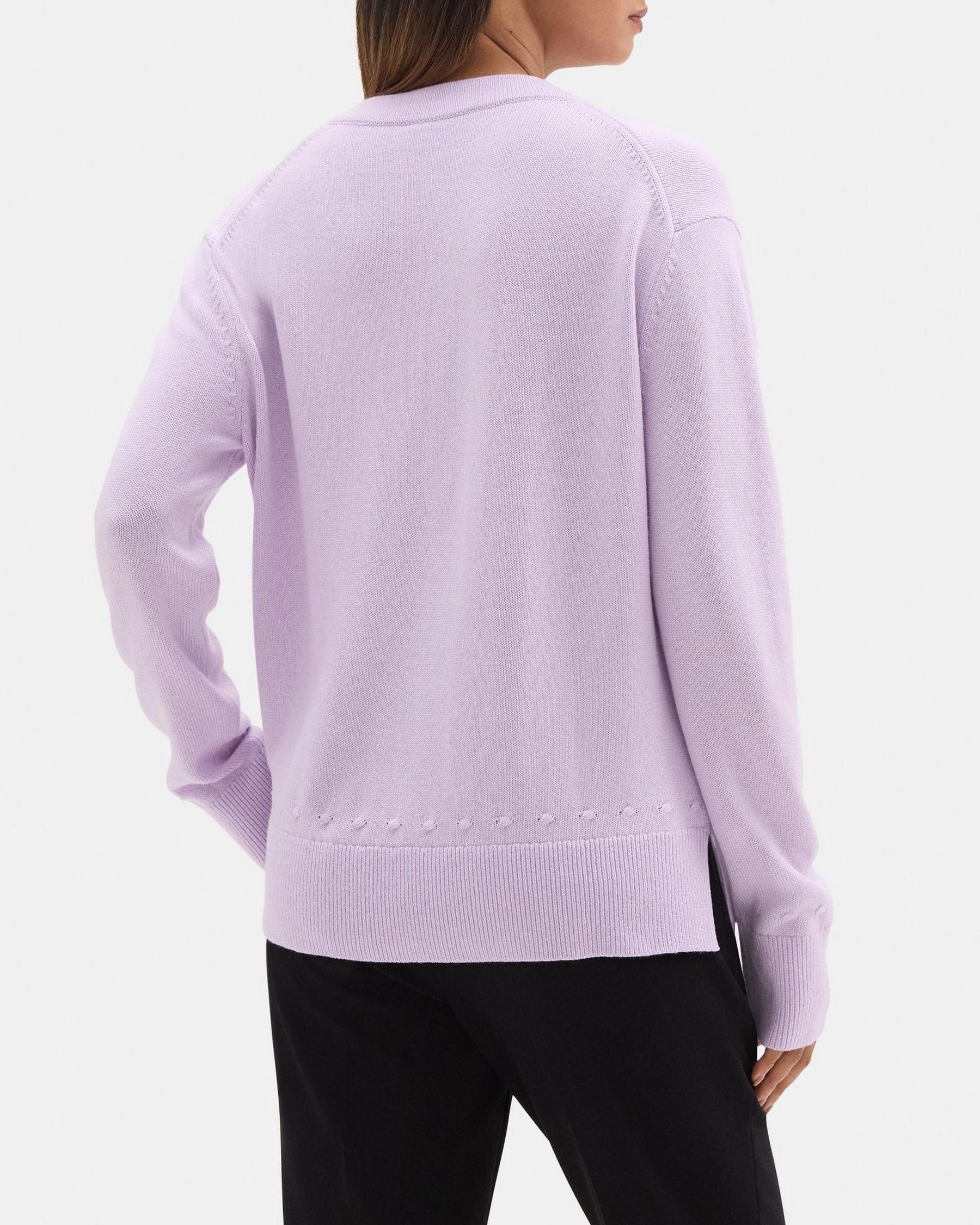 Cable Knit V-Neck Sweater in Wool-Cashmere Blend Product Image