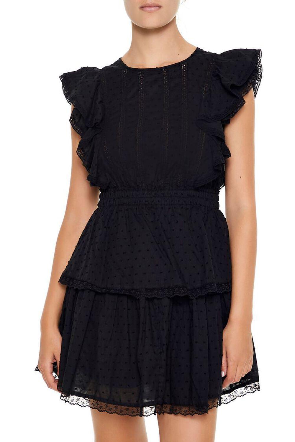 Clip Dot Lace Ruffled Mini Dress | Forever 21 Product Image