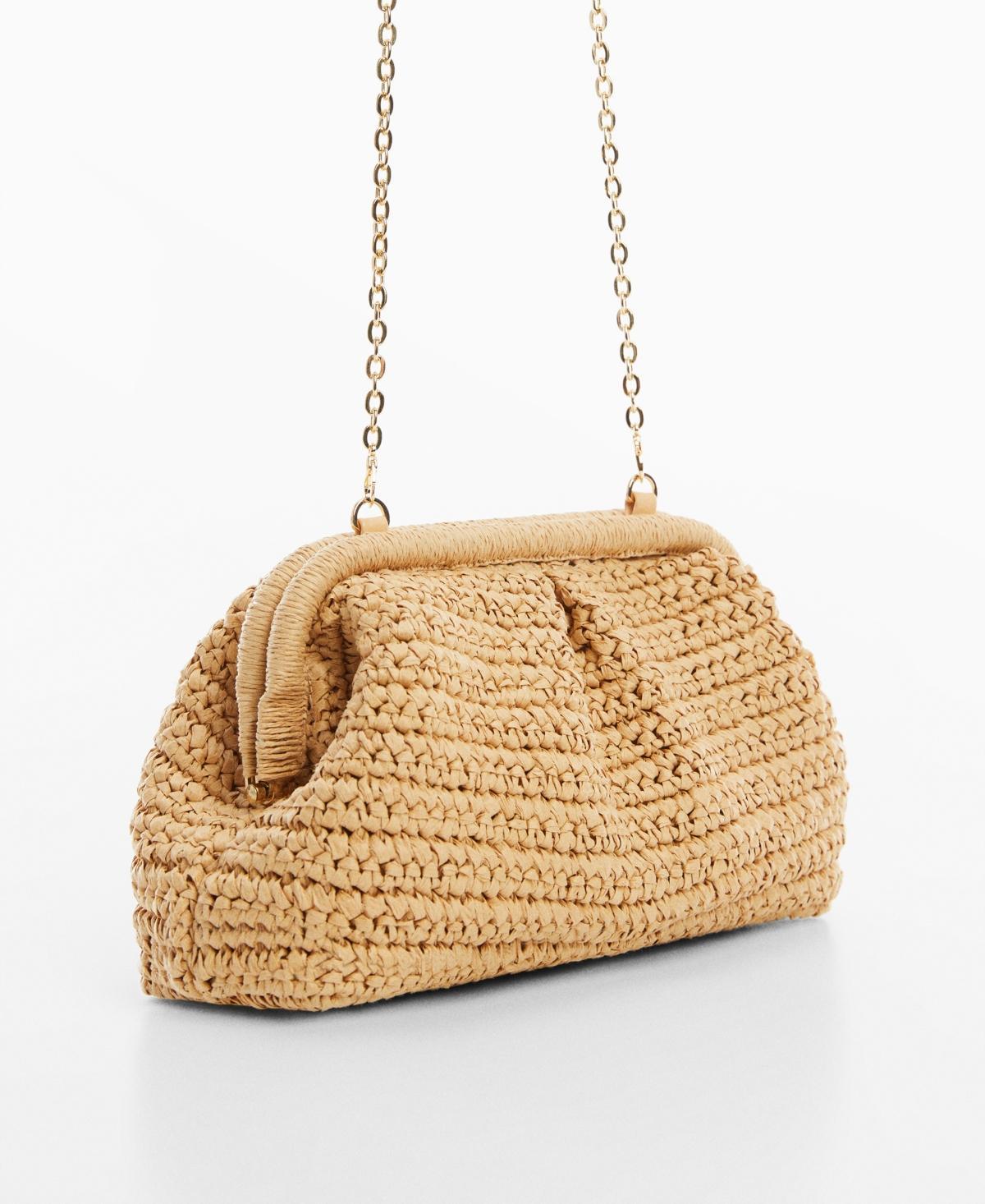 MANGO - Rattan clutch bag - One size - Women Product Image