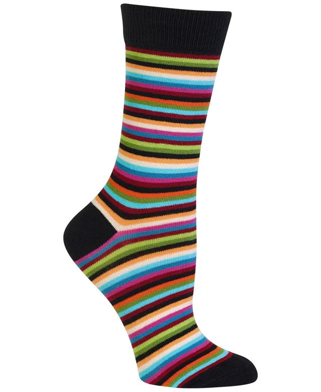 Hot Sox Womens Stripe Fashion Crew Socks Product Image