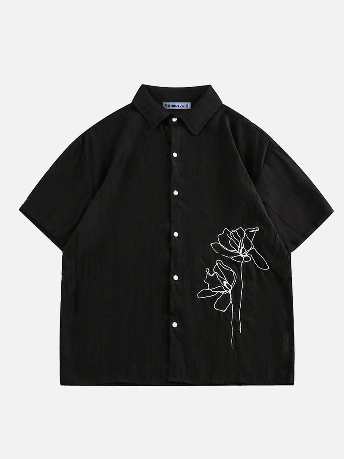 Aelfric Eden Flower Texture Short Sleeve Shirt Product Image