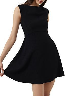 French Connection Whisper Classic Boat Neck Sleeveless Mini Dress Product Image