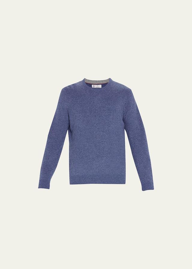 Mens Cashmere Rib-Knit Crewneck Sweater Product Image