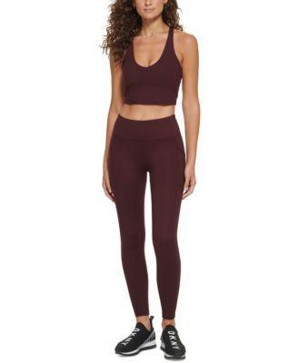 DKNY Womens Slim Shape Crossover Leggings Product Image