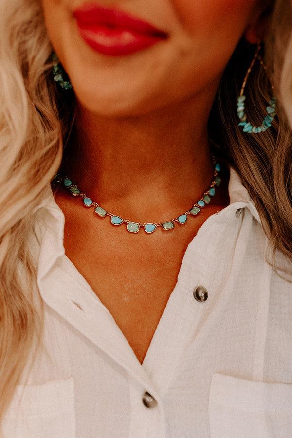 Perfectly Polished Necklace In Turquoise Product Image