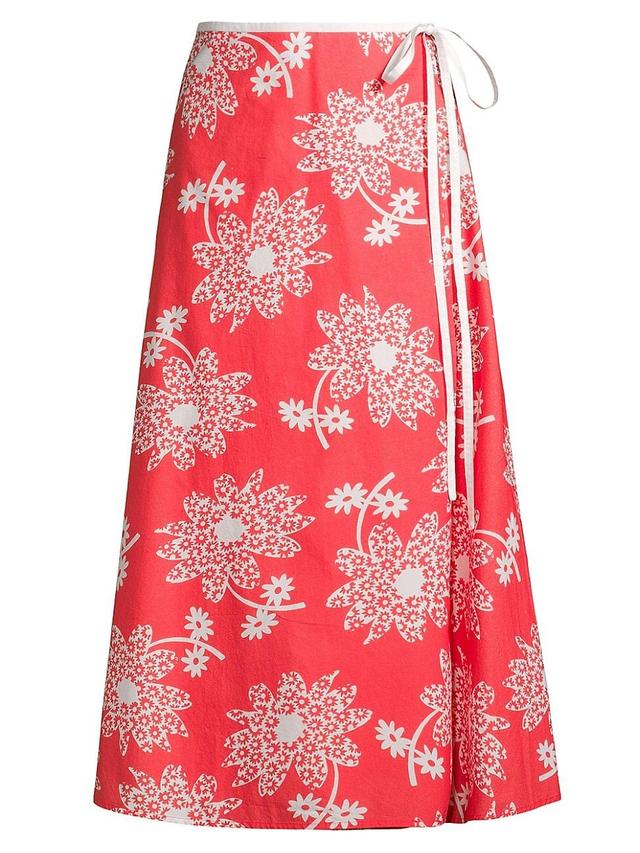 Womens Tacci Floral Cotton Midi-Skirt Product Image