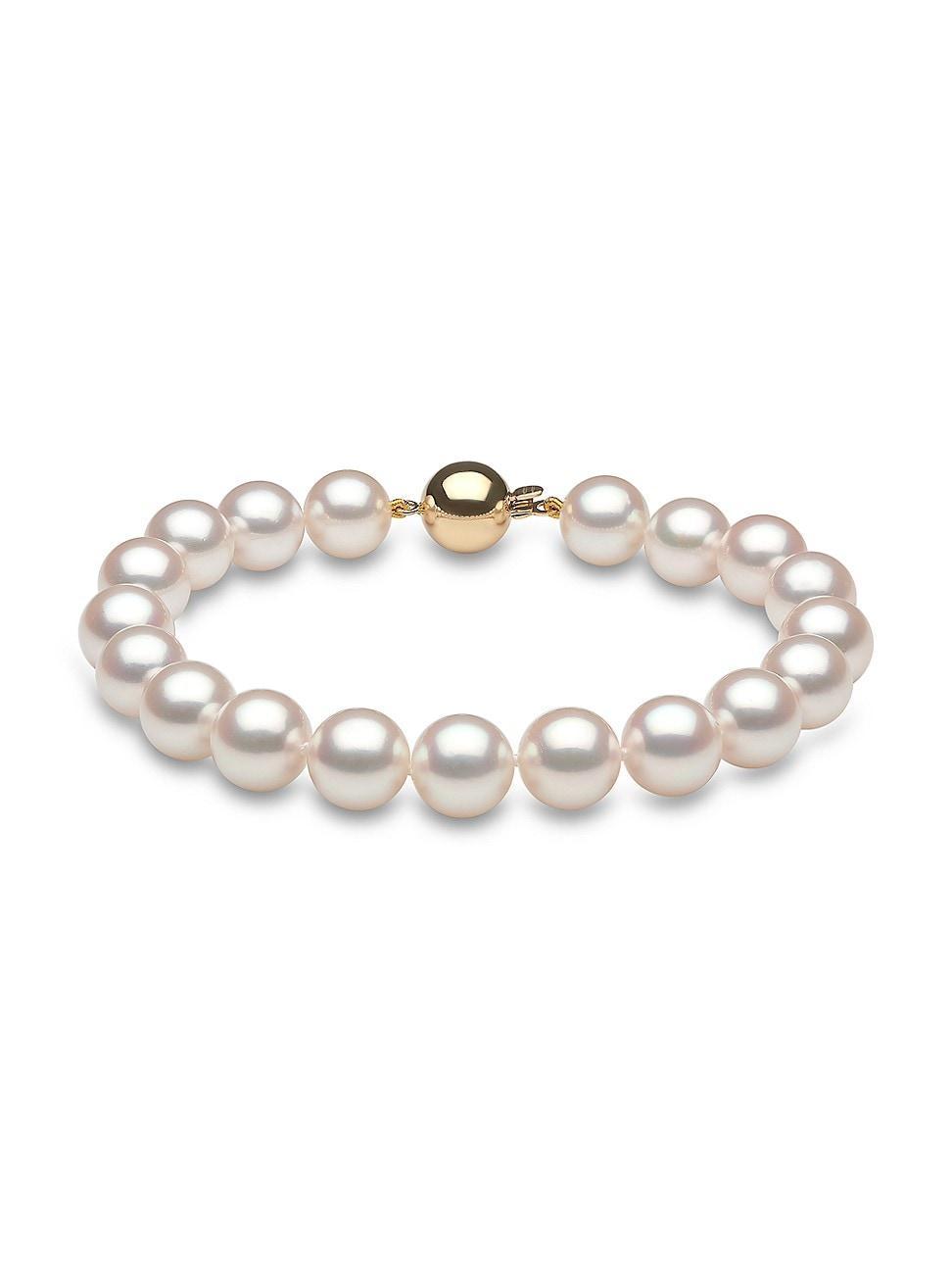 Womens 14K Gold & 8.5 MM Akoya Pearl Bracelet Product Image