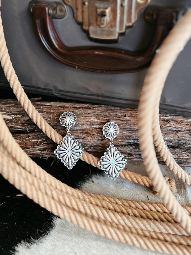 Silver Post Concho Earrings Product Image