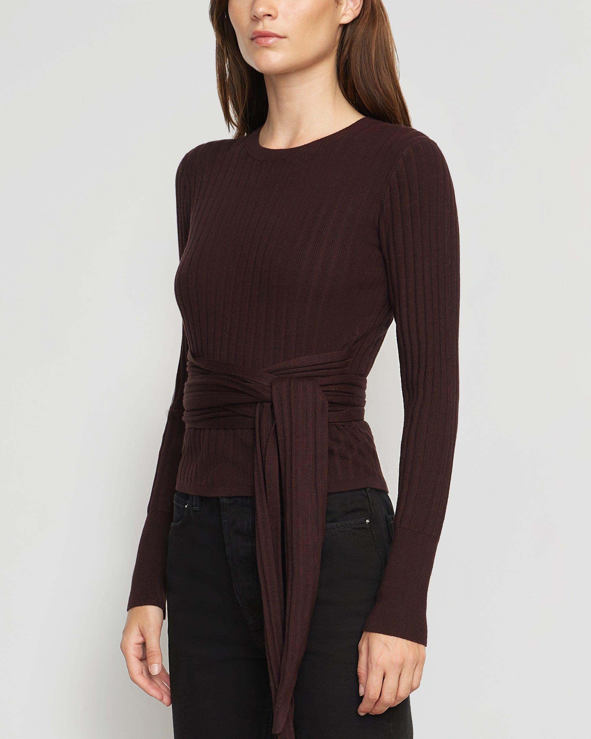 Deniza Tie-Front Ribbed Sweater Product Image