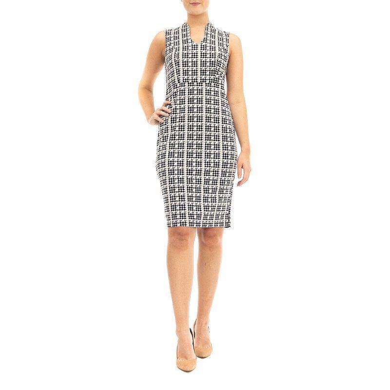 Womens Nina Leonard U-Neck Midi Sheath Dress Natural Product Image