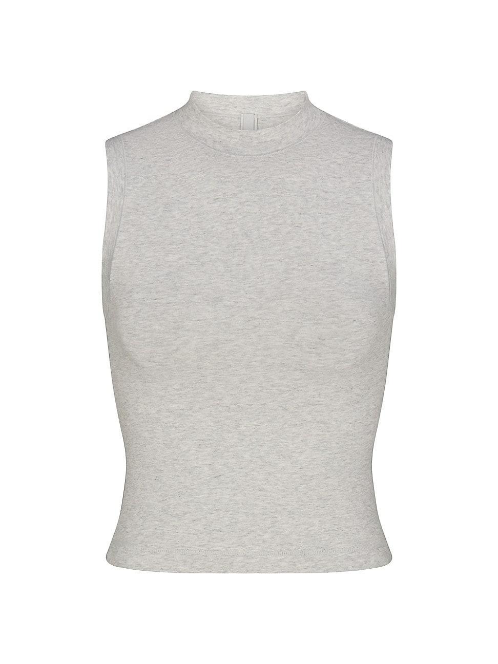 Womens Cotton Jersey Mock Neck Tank Product Image