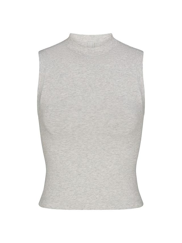 Womens Cotton Jersey Mock Neck Tank Product Image