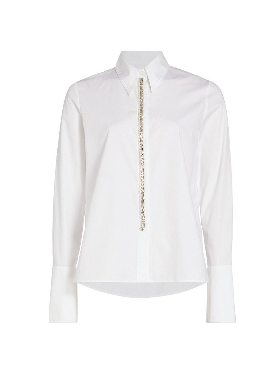 Womens Object of Affect Beaded Cotton Shirt product image