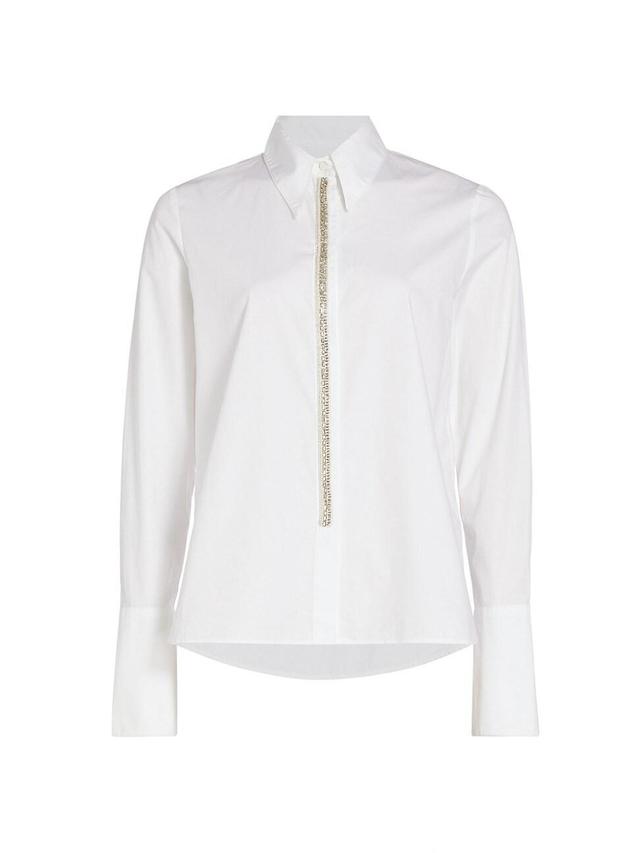 Womens Object of Affect Beaded Cotton Shirt Product Image