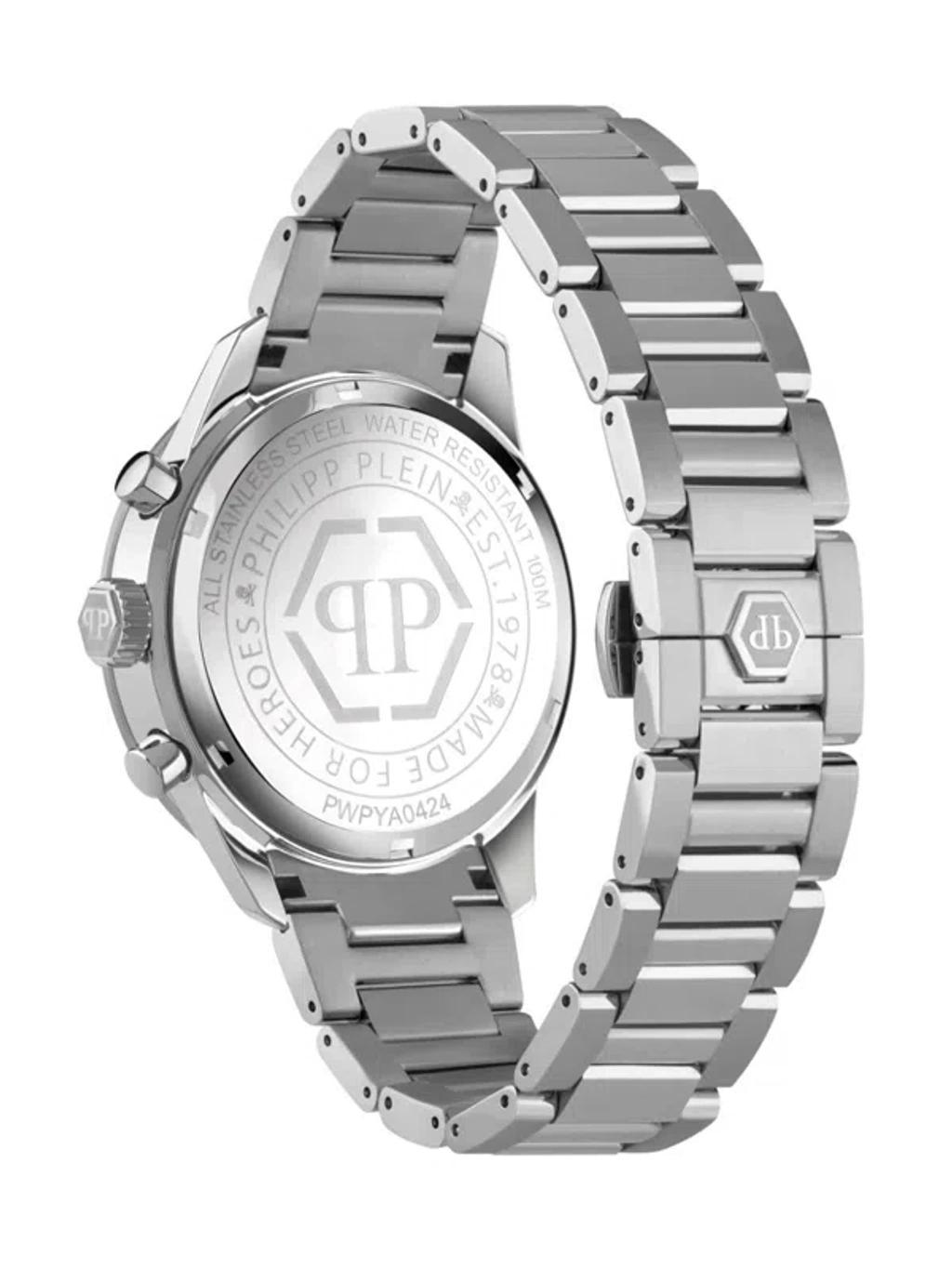 PHILIPP PLEIN Superlative Chrono 44mm In Black/silver Product Image