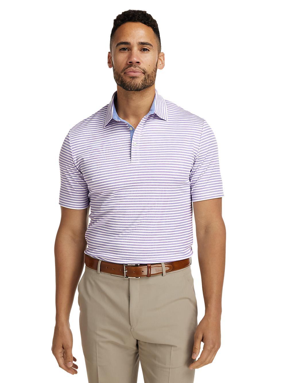 Performance Blend Three Button Polo - Purple Product Image