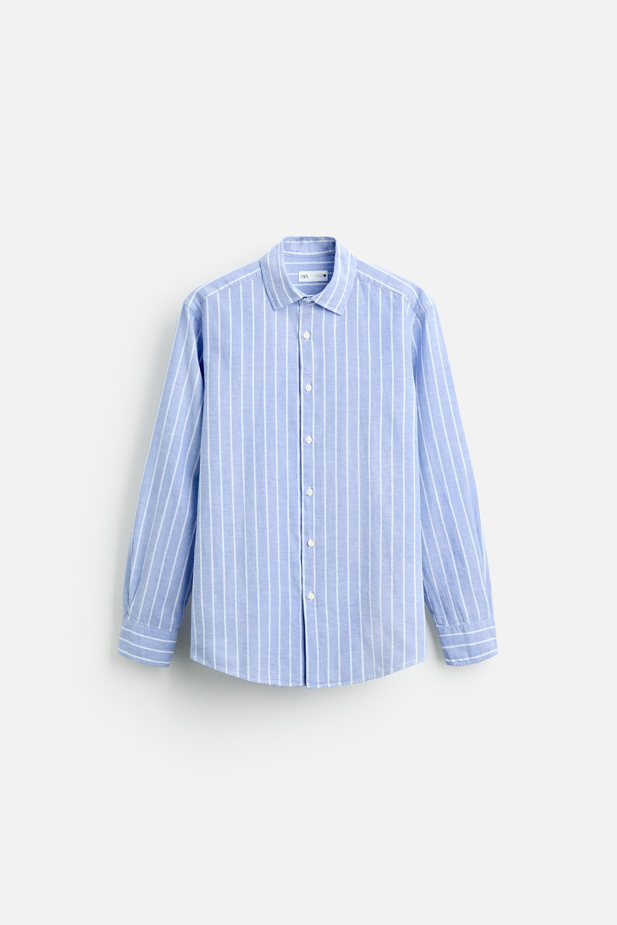 COTTON - LINEN STRIPED SHIRT Product Image