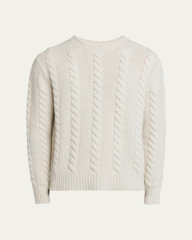 Mens Cashmere Cable Knit Sweater Product Image