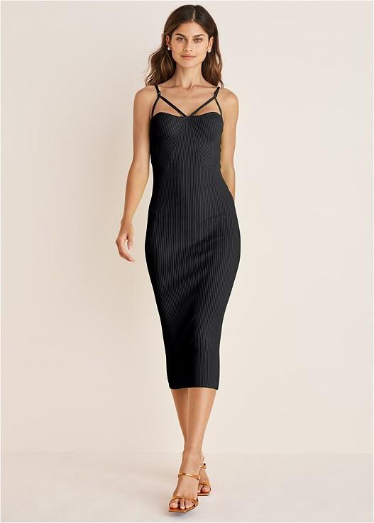 Knit Strappy Midi Dress Product Image