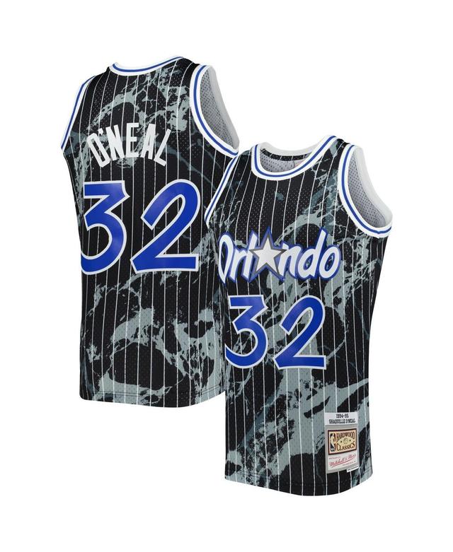 Mens Mitchell & Ness Shaquille ONeal Black Orlando Magic 1994-95 Hardwood Classics Marble Swingman Jersey Product Image