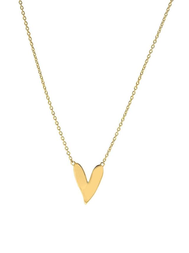 Womens Be Mine 14K Yellow Gold Heart Pendant Necklace Product Image