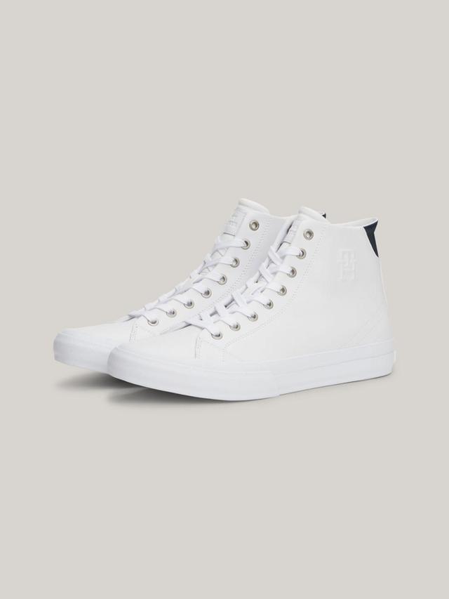Tommy Hilfiger Men's TH Logo Leather High-Top Sneaker Product Image