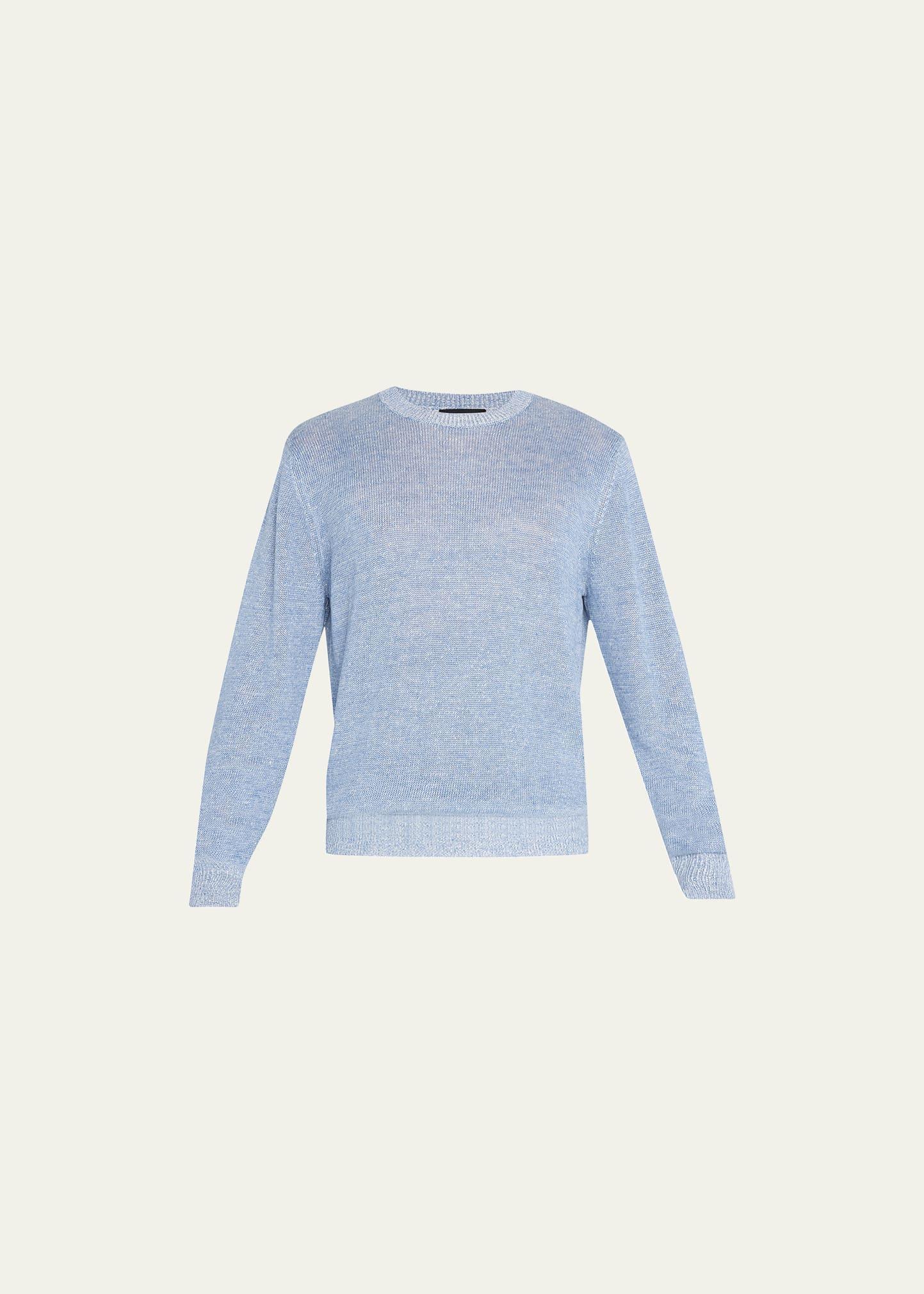 Mens Plaited Linen Crew Sweater Product Image