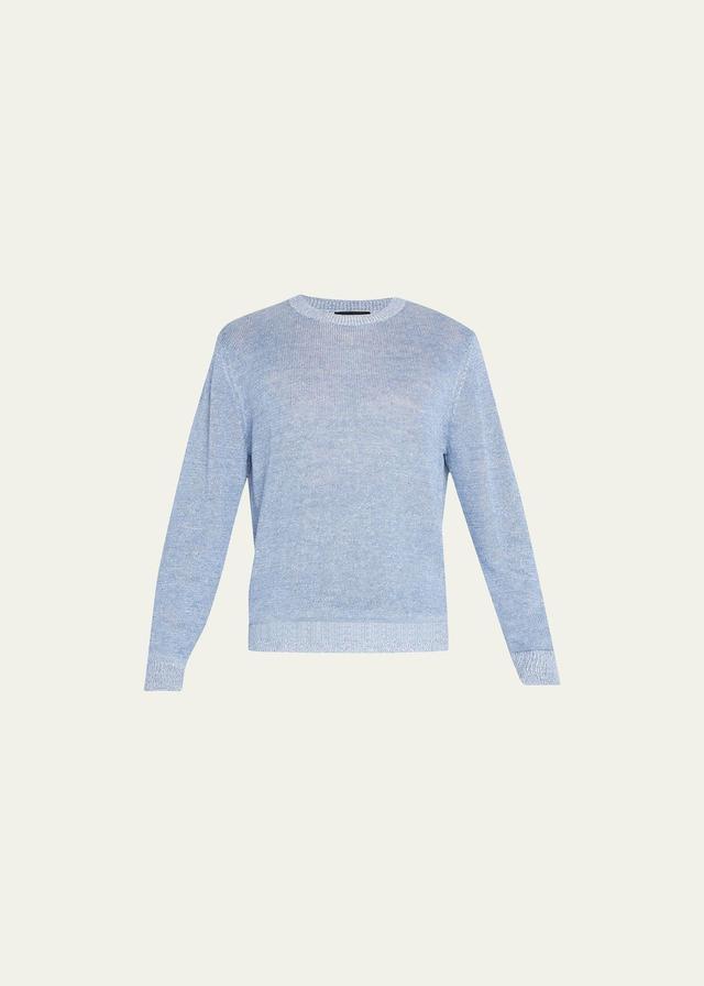 Mens Plaited Linen Crew Sweater Product Image