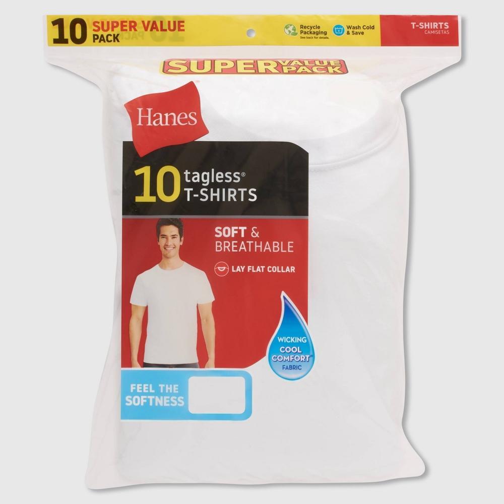 Hanes Mens Moisture-Wicking Crewneck Undershirt 10pk Product Image