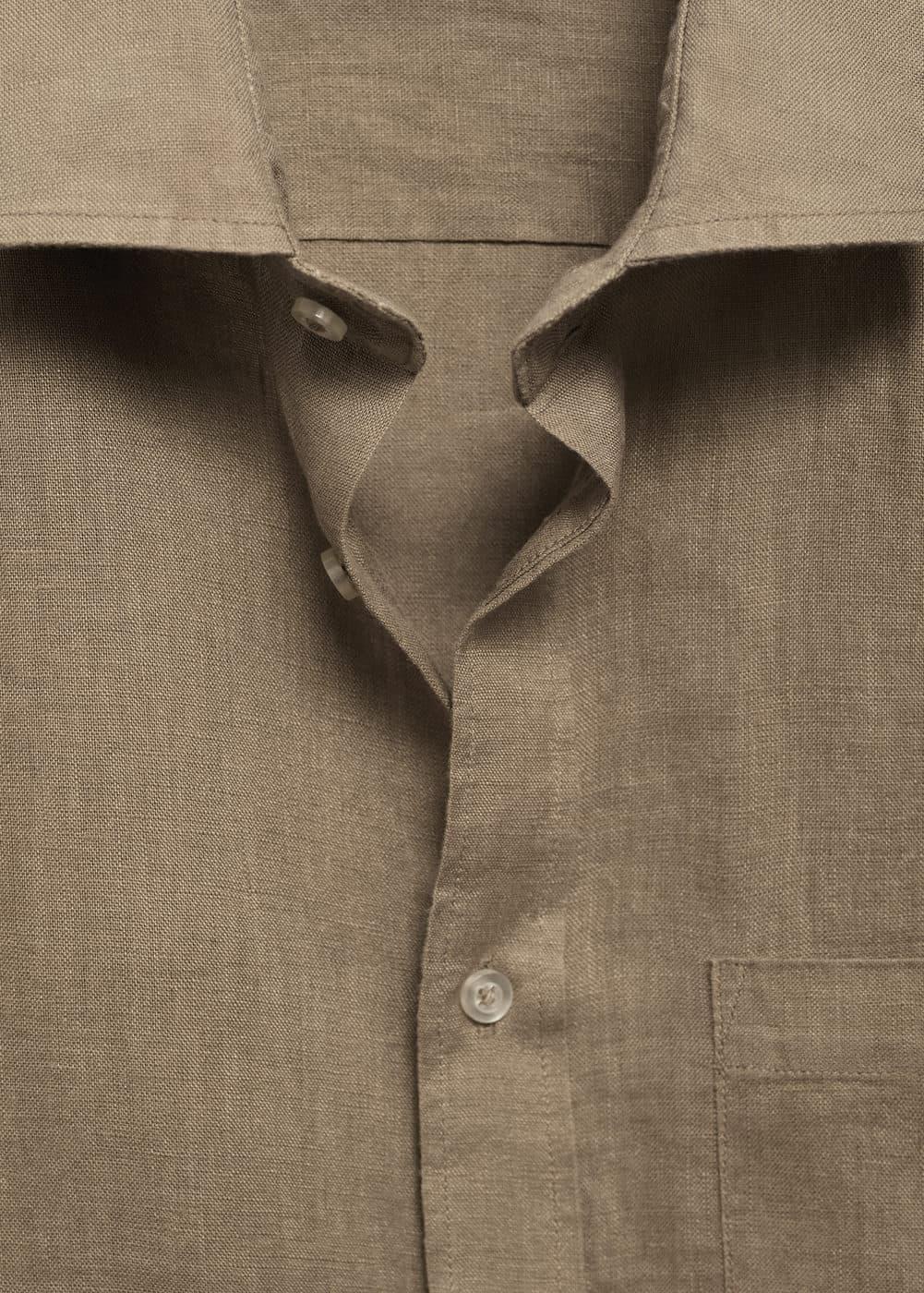 MANGO MAN - Classic fit 100% linen shirt beigeMen Product Image