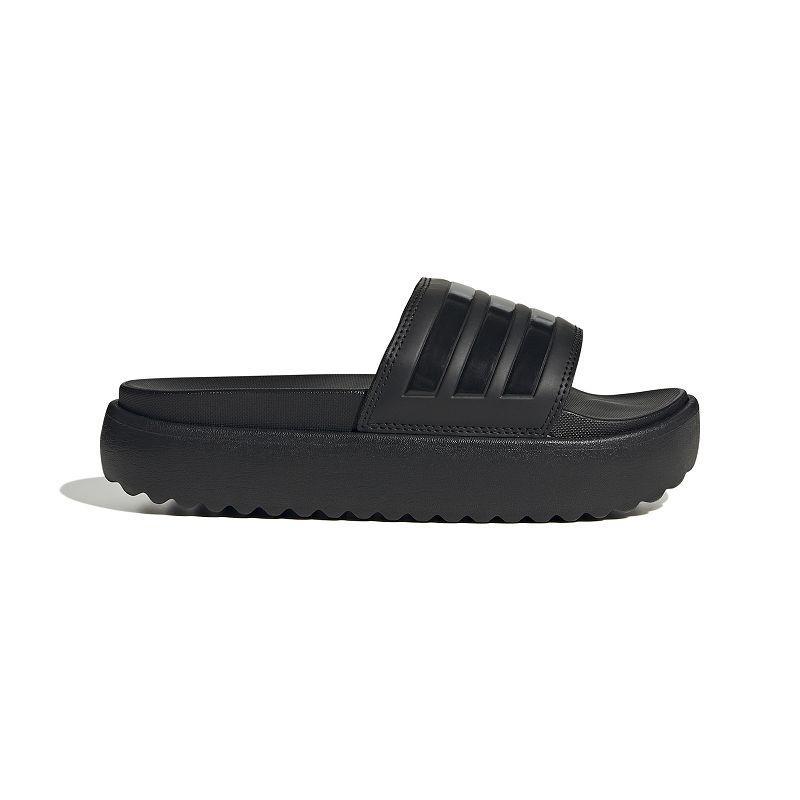 adidas Adilette Womens Platform Slides Black Product Image