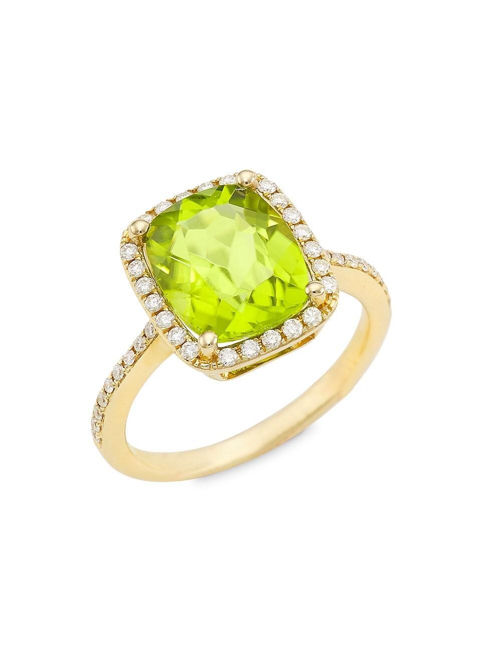 Womens 14K Gold, Diamond & Peridot Ring Product Image